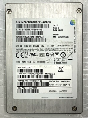 Samsung 200GB SAS 6Gb/s 2.5" SSD | MZ6ER200HAFV, MZ-6ER2000 - Image 1 of 4