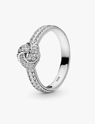 Pandora Sparkling Love Knot Ring with Clear Cubic Zirconia Size 8 - Image 1 of 4