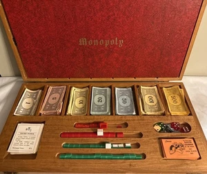 Vintage Monopoly Board Game by Parker Brothers Inc in Wooden Case 1935 1946 - Picture 1 of 21