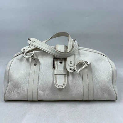 Authentic Christian Dior White Leather Trotter - Image 1 of 4