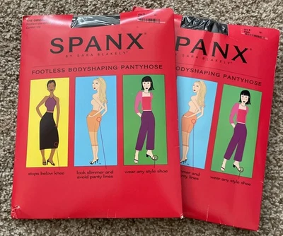 Pantimedias Spanx The Original Sin Pies Negras Talla B Control Top Adelgazante 2 PK Foto 1 de 4