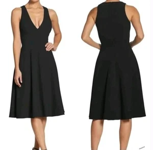 Vestido Dress the Population Catalina Crepé Cuello en V Sin Mangas Ajuste y Acampanado L Nuevo sin Etiquetas - Imagen 1 de 1
