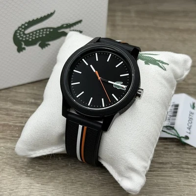 NUEVO✅ Reloj deportivo Lacoste 12.12 correa de silicona negra para hombre 42 mm 2011071 $99 Foto 1 de 4