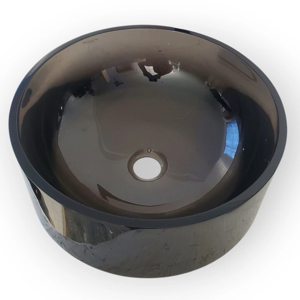 DECOLAV 208-SHA Shadow Incandescent Collection Resin Vessel. Smoke Colored New - Image 1 of 4