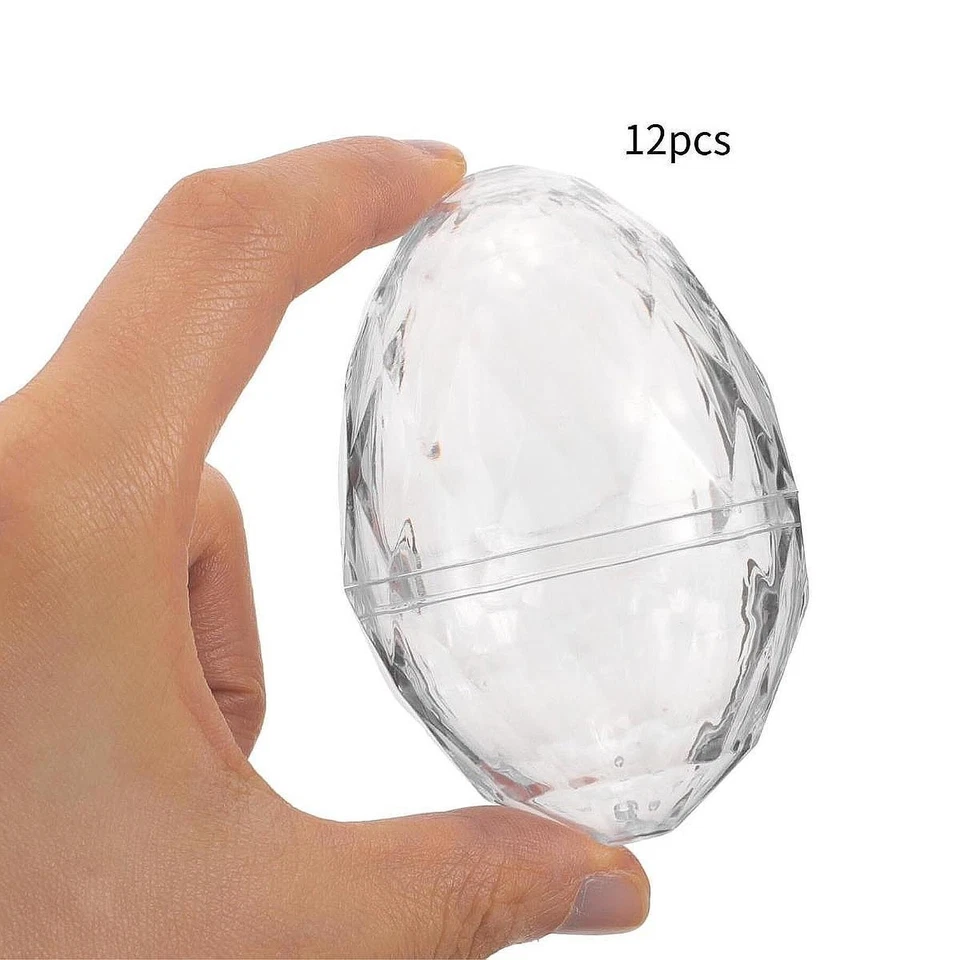 12 Piezas Huevos de Pascua Transparentes, Cesta Premios Juegos Decoración del Hogar Goodie Cajas de Caramelos Foto 1 de 1