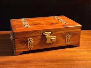 Holz Schmuckkästchen Hoffnung Truhe klein Schmuck Ring Halskette Aufbewahrungsbehälter - Bild 1 von 14