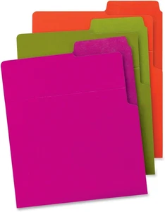 Organized Up Heavyweight Vertical File Folders, Dual Tabs, Letter Size, Brigh... - Picture 1 of 1