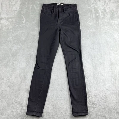 Madewell Roadtripper 牛仔裤女式 25 黑色牛仔紧身高腰朋克哥特 — 第 1/4 张图片