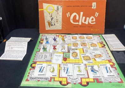 Juego de mesa CLUE juego de detectives 99 % completo 1949 Parker Brothers Foto 1 de 4