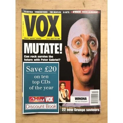 PETER GABRIEL VOX #41 MAGAZINE FEB 1994 PETER GABRIEL COVER WITH MORE INSIDE UK - Image 1 of 2