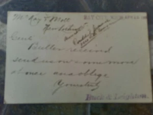 1895 POSTKARTE BUCK & LEIGHTON BUTTER BAY CITY MICHIGAN McKAY MOTT NEU LOTHROP MI - Bild 1 von 2