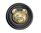 Teddy Bear Gold tone Metal Acrylic Rhinestone Main Front Replacement Button 1"