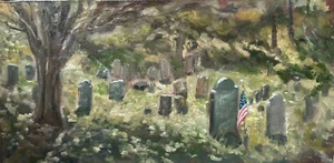 Cemetery On Cape Cod  Original Oil Painting - Picture 1 of 1