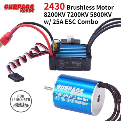 Surpass Hobby 2430 8200KV 7200KV 5800KV Motor& 25A ESC for 1/18 1/16  Car - Image 1 of 4