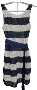 Signature by Robbie Bee Dress Blue & White Striped Size 10 RN# 146964 - Picture 1 of 8