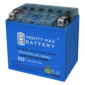 Mighty Max YTX14-BS GEL Battery Replacement for Honda Pioneer 1000 16-18 - Picture 1 of 6