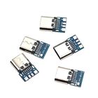 5 Pcs USB Cables 14 pin Connector Metal Type-c Connector Breakout P-CB Board