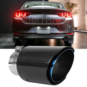 For Mazda 3 2.5" Inlet 4" Outlet Carbon Fiber Exhaust Tip Clamp-on Stainless US - Picture 1 of 13