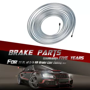 25 Ft. of 1/4" OD Zinc-Coated Steel Brake Line Tubing Kit 5 Years Warranty - Picture 1 of 13