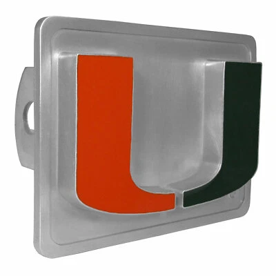Cubierta de enganche rectangular de metal 3D Miami Hurricanes con licencia de la NCAA Foto 1 de 3