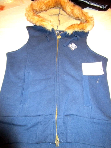 NWT MLB WOMENS TAMPA BAY RAYS WOMENS ZIP FRONT HOODED WINTER VEST BLUE SIZE MED Cover