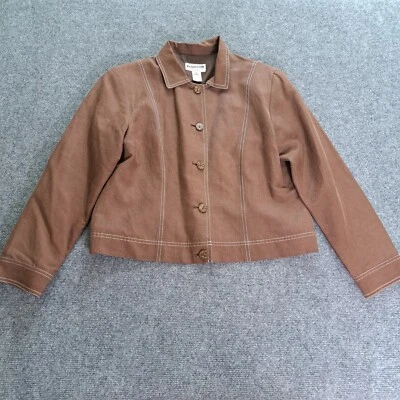 Pendleton Blazer Womens Size 12 Brown Button Front Classic Silk Blend Vintage  Foto 1 de 4
