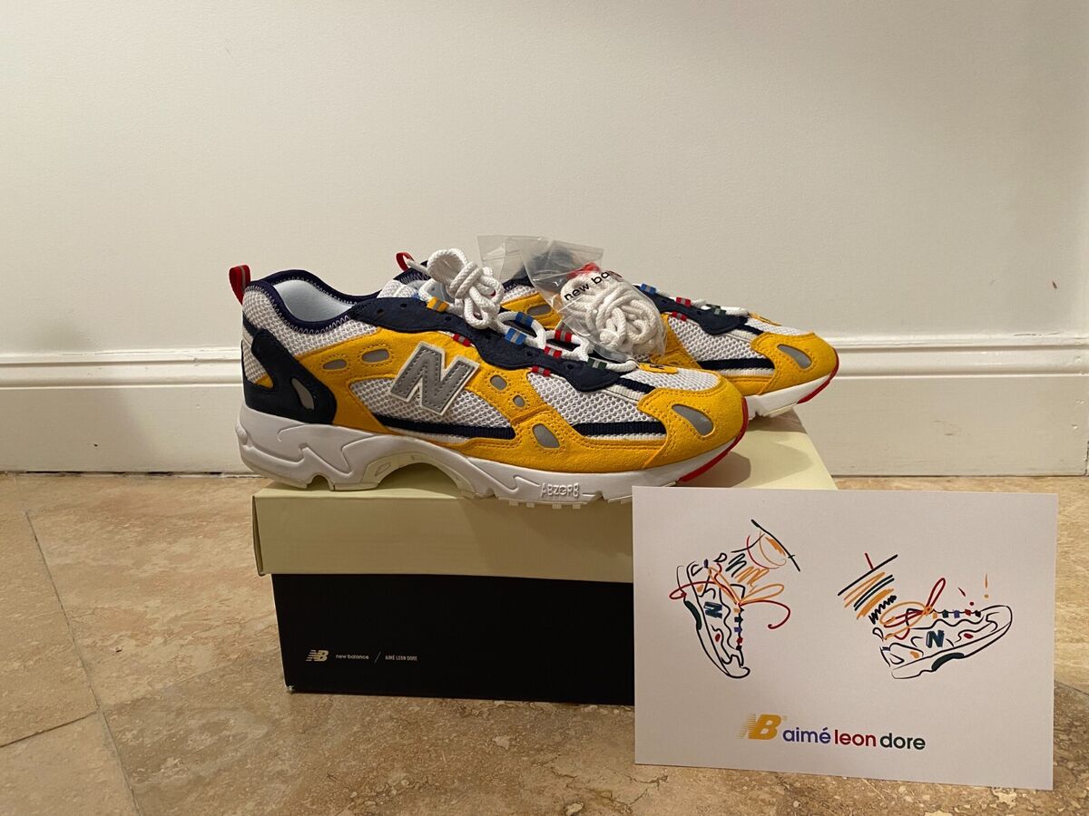 New Balance Aimé Leon Dore x 827 Yellow for Sale New Balance Aimé Leon Dore x 827 Yellow for Sale