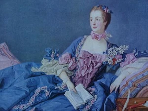 c1934 Mejor Pintura Arte Impresión MADAME POMPADOUR por Francois Boucher - Imagen 1 de 3