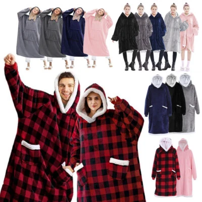 LIFELOOK Snuggle Blanket Super Soft Fleece Sherpa Warm Wearable Hoodie Robe Adult Hooded