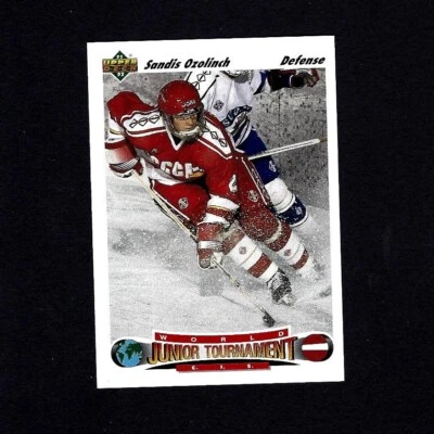 91-92 Upper Deck World Junior Tournament Sandis Ozolinch #661 RC Russia - Image 1 of 2