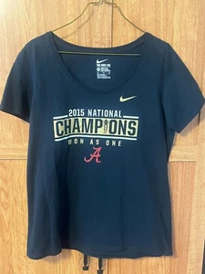 Nike Alabama Crimson Tide National Championship 2015 T Shirt Women's XL Athletic - Picture 1 of 4