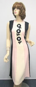 AMELIA TORO NWT Black Pink White Multi DRESS SZ 4 RT $1150 - Picture 1 of 7