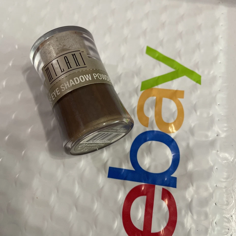FULL SIZE MILANI Loose Eye Shadow Powder & Brush  #01 GOLDEN GREEN sealed - Image 1 of 2