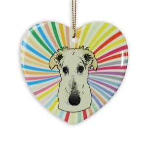 Borzoi Heart Ornament - Ceramic - Picture 1 of 1