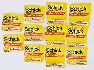 11 NEW Sealed Boxes Schick Injector Super Chromium Razor Blade Refills 4/Pack - Picture 1 of 5