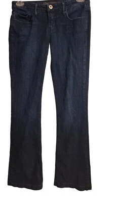 YANUK РАЗМЕР 6 ШИРОКИЕ ШТАНИНЫ ТЕМНО СТИРКА СИНИЕ ДЖИНСЫ КОМФОРТ ЭЛАСТИЧНОЙ УНИВЕРСАЛЬНОЙ НИТИ - Изображение 1 из 4