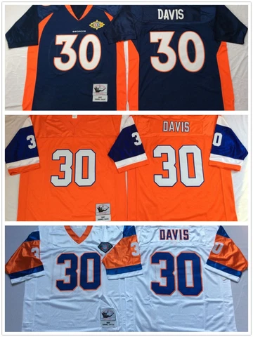 Vintage Terrell Davis #30 Denver Broncos Throwback Stitched Jersey Cover