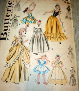 * Vintage 50er Jahre MÄDCHEN Kolonial Holländisch Spanisch Schnittmuster 4 Jahre FF - Bild 1 von 2