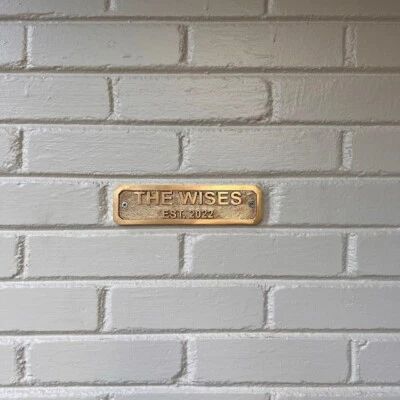 Placa de latón macizo personalizada hecha a mano para oficina - hogar y jardín Foto 1 de 4