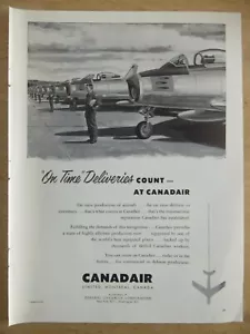 4/1953 PUB CANADAIR F-86 SABRE FIGHTER ORIGINAL AD - Foto 1 di 1