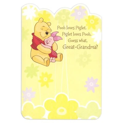 Winne the Pooh GRANDPARENTS DAY Card FOR GREAT-GRANDMA by Hallmark Disney +✉ - Image 1 of 4