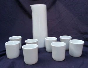 Vintage 2001 Fusionware Vessel Stoneware Pitcher Cups Set Coffee Tea Wine Carafe - Picture 1 of 9