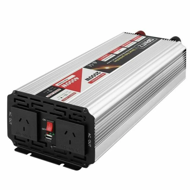 Giantz Pure Sine Wave 2000/4000W AC/DC Power Inverter for Car, Camping Boat - Silver