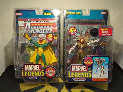 ToyBiz Marvel Legends: Vision 2004 y Lady Deathstrike 2006 Onslaught BAF Wave Foto 1 de 4