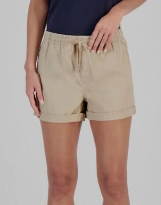 Nautica Jeans Women's Beige Drawstring-Waist Dock Shorts Size XL - Image 1 of 2