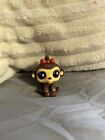 Littlest Pet Shop LPS Monkey #714 Brown With Red Bow Diamond Eyes