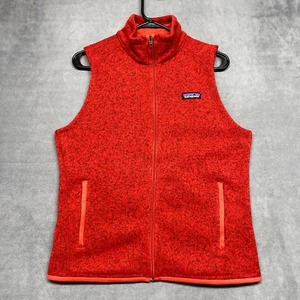 Patagonia Better Suéter Chaleco Para Mujer Mediano Rojo Forrado de Vellón Bolsillos Cremallera Completa - Imagen 1 de 8