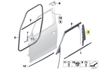 MINI COUNTRYMAN R60 Cover Column B Door Front Left - Image 1 of 2