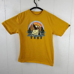 Vans Shirt Boys Extra Large Yellow Crew Neck Short Sleeve Graphic Stretch Casual - Picture 1 of 14