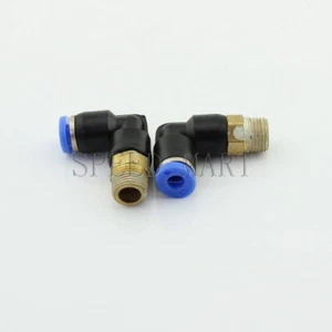1/8 BSPT Male Thread 90 Degree Elbow Pipe Quick Fittings Pneumatic 4mm PL4-01 - Picture 1 of 3